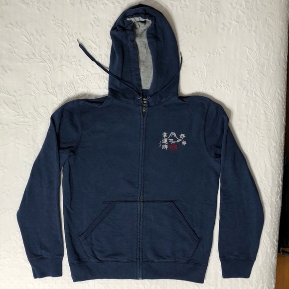 Lucky Brand Hoodie NWOT Jacket Embroidered Yokosuka Sweatshirt Size Small - Picture 7 of 12